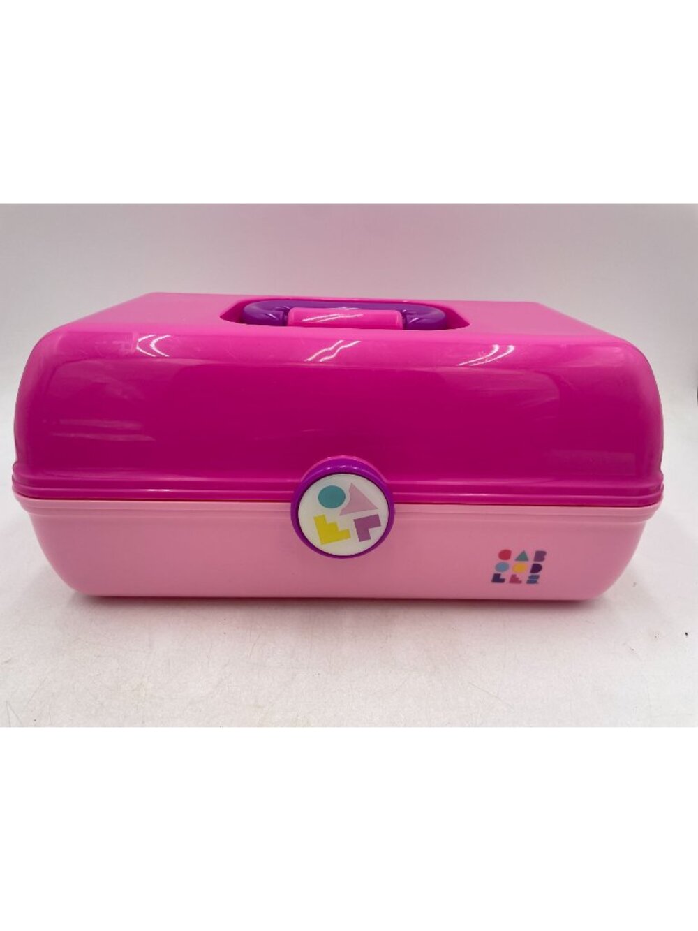 Caboodle Pink Purple Plastic Organizer Box Tray Geometric Design Kids Adults 199